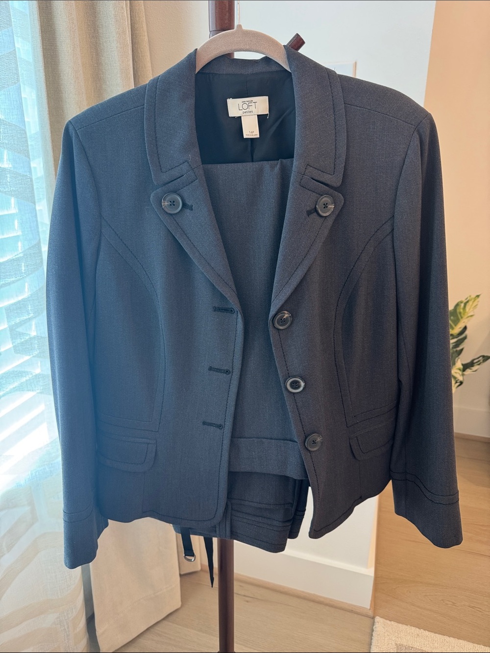 LOFT Grey Blue Structured Women's Blazer
